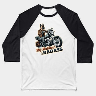 Belgian Malinois Biker Baseball T-Shirt